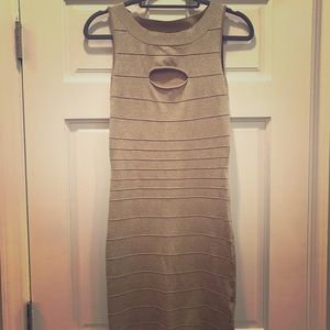 Gold fitted Express dress!